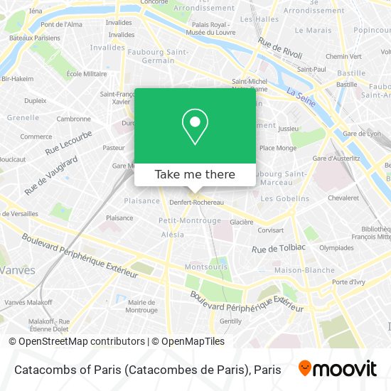 Mapa Catacombs of Paris (Catacombes de Paris)
