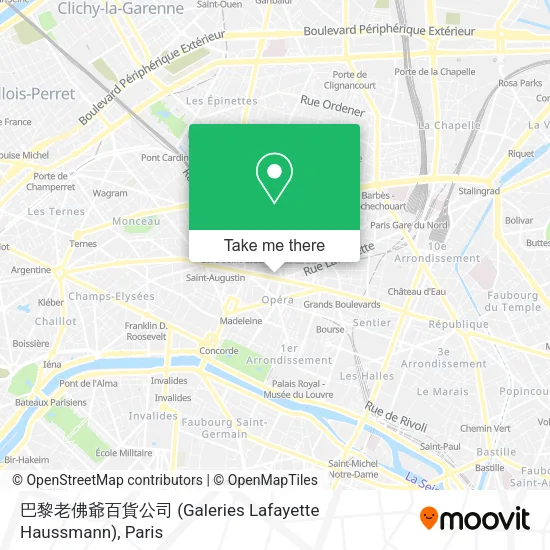 Mapa 巴黎老佛爺百貨公司 (Galeries Lafayette Haussmann)