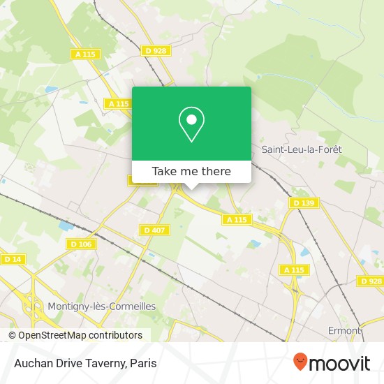 Mapa Auchan Drive Taverny