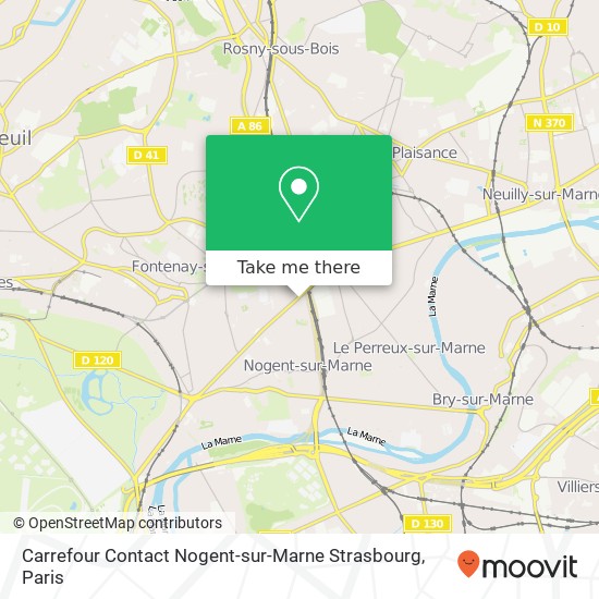 Mapa Carrefour Contact Nogent-sur-Marne Strasbourg