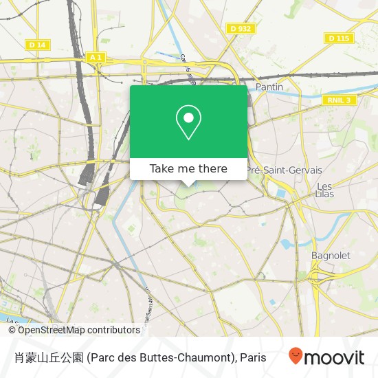 肖蒙山丘公園 (Parc des Buttes-Chaumont) map