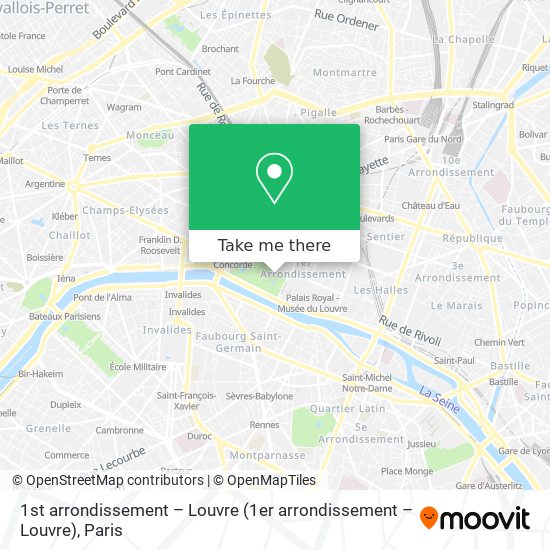 Mapa 1st arrondissement – Louvre (1er arrondissement – Louvre)