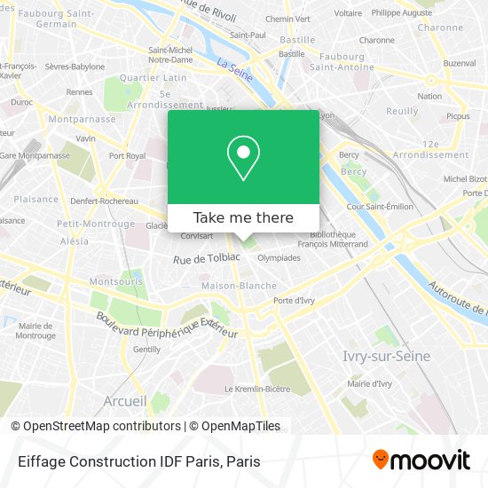 Eiffage Construction IDF Paris map