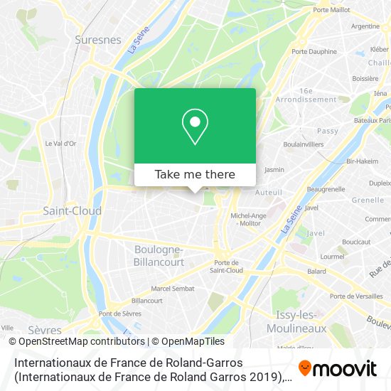Mapa Internationaux de France de Roland-Garros