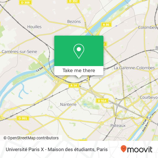 Université Paris X - Maison des étudiants map