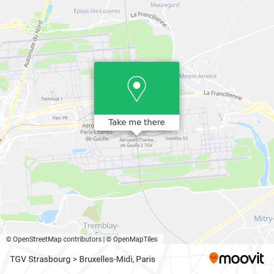 TGV Strasbourg > Bruxelles-Midi map