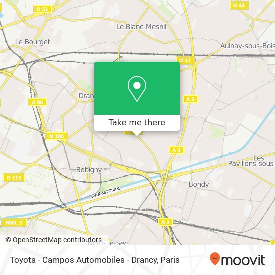 Toyota - Campos Automobiles - Drancy map