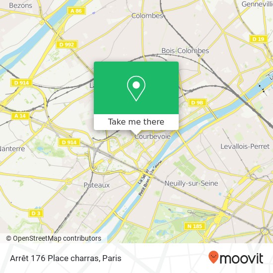 Arrêt 176 Place charras map
