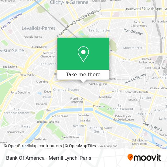 Bank Of America - Merrill Lynch map