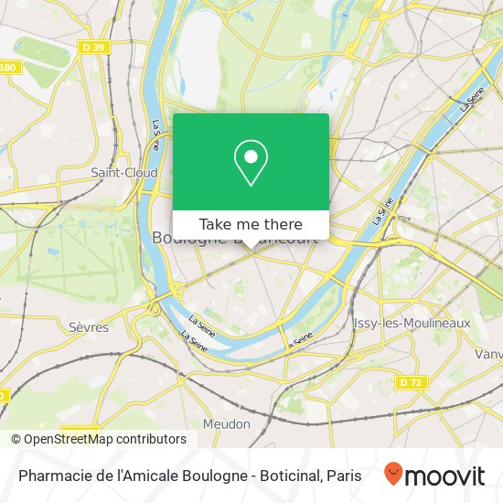 Pharmacie de l'Amicale Boulogne - Boticinal map
