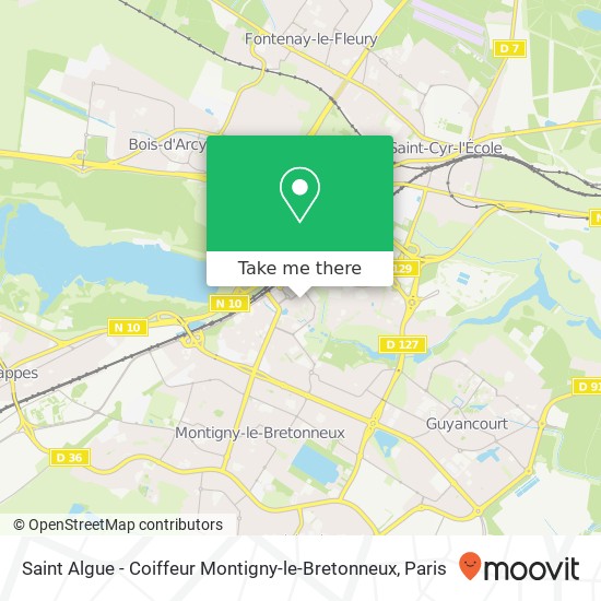 Saint Algue - Coiffeur Montigny-le-Bretonneux map