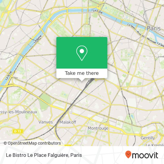Mapa Le Bistro Le Place Falguière
