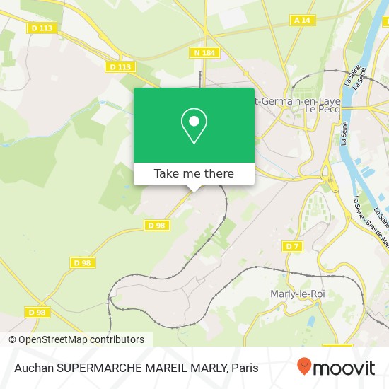 Auchan SUPERMARCHE MAREIL MARLY map