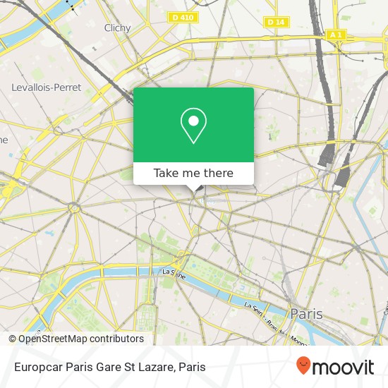 Europcar Paris Gare St Lazare map