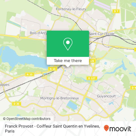 Franck Provost - Coiffeur Saint Quentin en Yvelines map