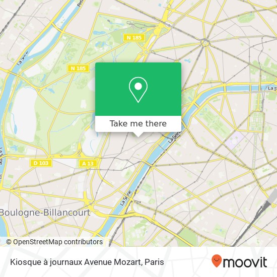 Kiosque à journaux Avenue Mozart map