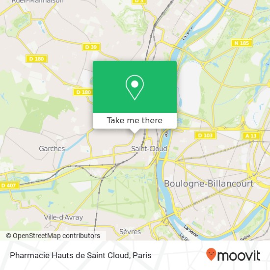 Mapa Pharmacie Hauts de Saint Cloud