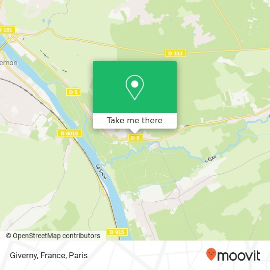 Mapa Giverny, France