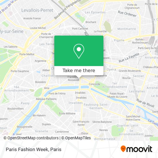 Paris Fashion Week map