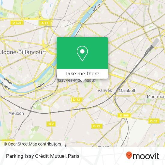 Parking Issy Crédit Mutuel map