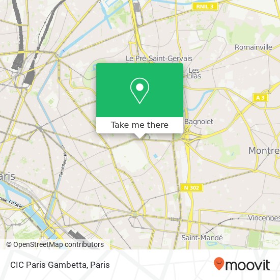 CIC Paris Gambetta map