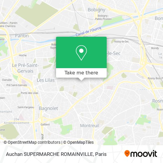 Auchan SUPERMARCHE ROMAINVILLE map