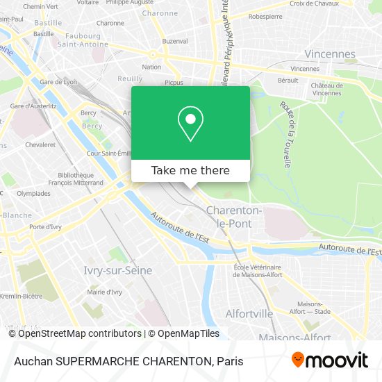 Mapa Auchan SUPERMARCHE CHARENTON