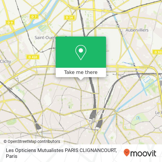 Les Opticiens Mutualistes PARIS CLIGNANCOURT map