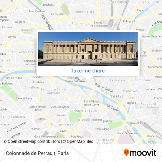 Colonnade de Perrault map