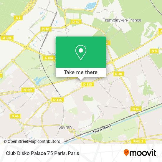 Mapa Club Disko Palace 75 Paris