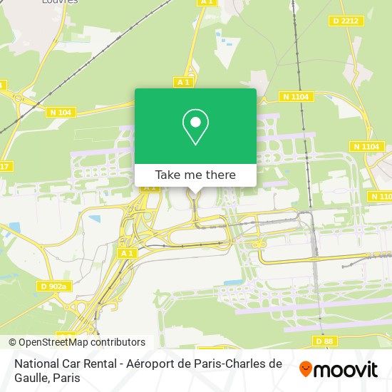 National Car Rental - Aéroport de Paris-Charles de Gaulle map