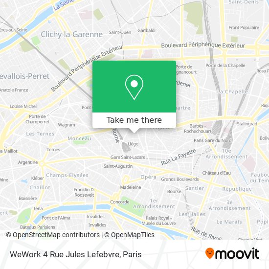 Mapa WeWork 4 Rue Jules Lefebvre