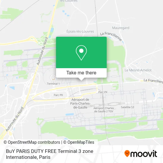BuY PARIS DUTY FREE Terminal 3 zone Internationale map