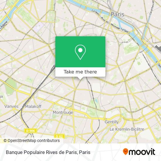 Mapa Banque Populaire Rives de Paris