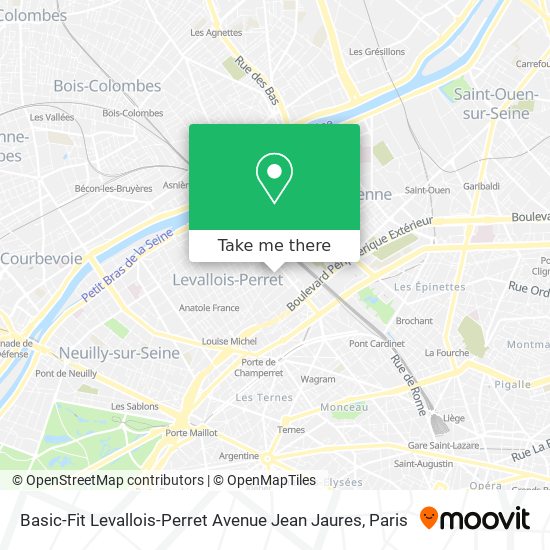 Basic-Fit Levallois-Perret Avenue Jean Jaures map