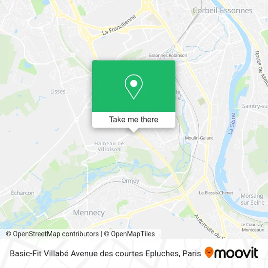 Basic-Fit Villabé Avenue des courtes Epluches map