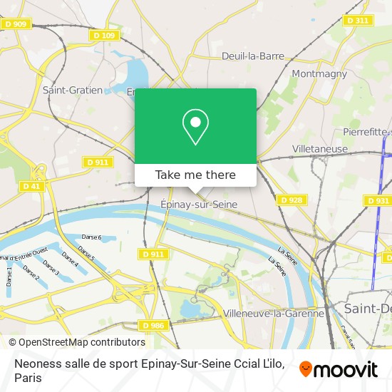 Neoness salle de sport  Epinay-Sur-Seine Ccial L'ilo map
