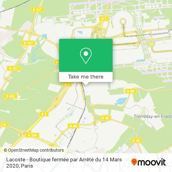 Lacoste  - Boutique fermée par Arrêté du 14 Mars 2020 map