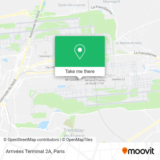 Arrivées Terminal 2A map