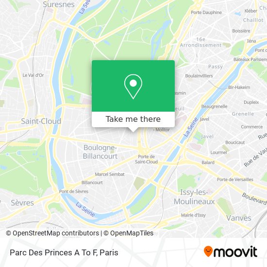 Parc Des Princes A To F map