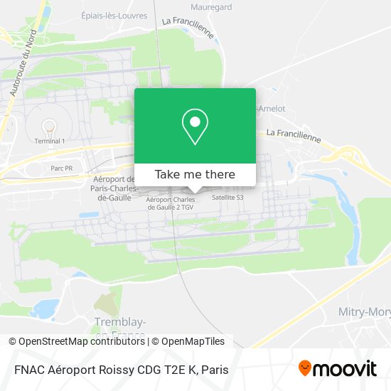 FNAC Aéroport Roissy CDG T2E K map