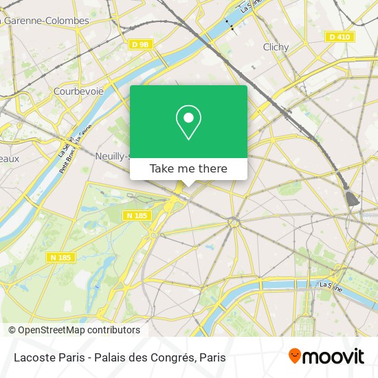 Lacoste Paris - Palais des Congrés map