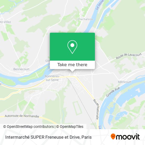 Mapa Intermarché SUPER Freneuse et Drive