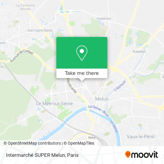Mapa Intermarché SUPER Melun