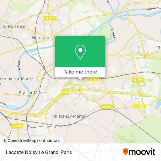 Mapa Lacoste Noisy Le Grand