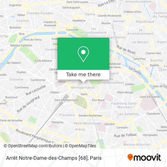 Mapa Arrêt Notre-Dame-des-Champs [68]
