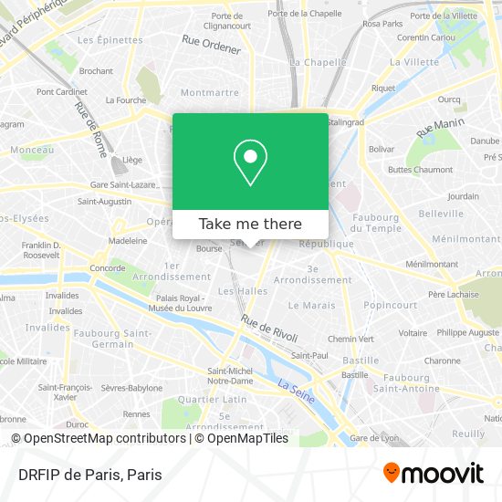 DRFIP de Paris map