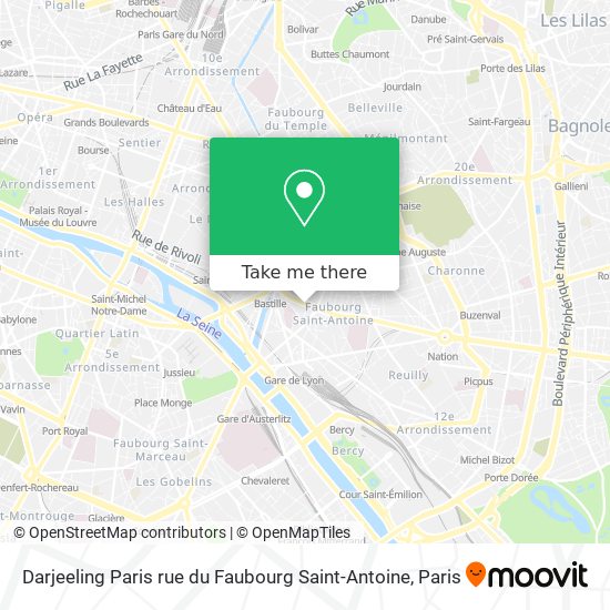 Darjeeling Paris rue du Faubourg Saint-Antoine map