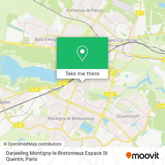 Darjeeling Montigny-le-Bretonneux Espace St Quentin map