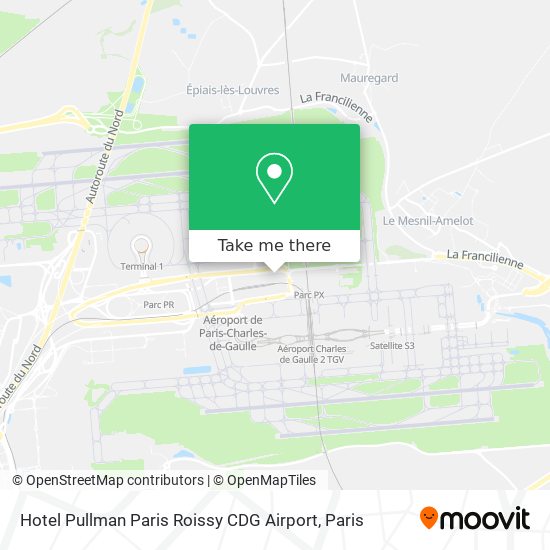 Mapa Hotel Pullman Paris Roissy CDG Airport